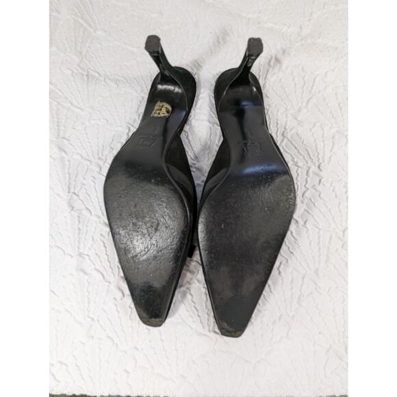 COSTA BLANCA! SUPER UNIQUE BLACK GENUINE SUEDE BOW DETAIL SLIDES, HEELS! SZ 9N - Picture 9 of 10